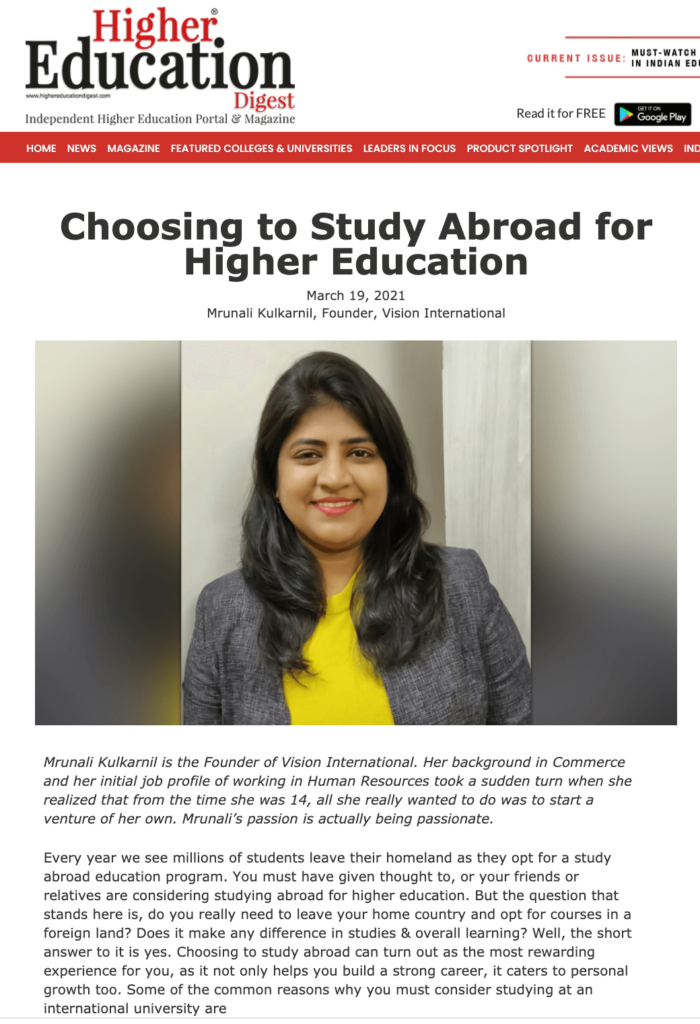 Choosing to Study Abroad for Higher Education
